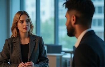 HR manager interviewing candidate in meeting room